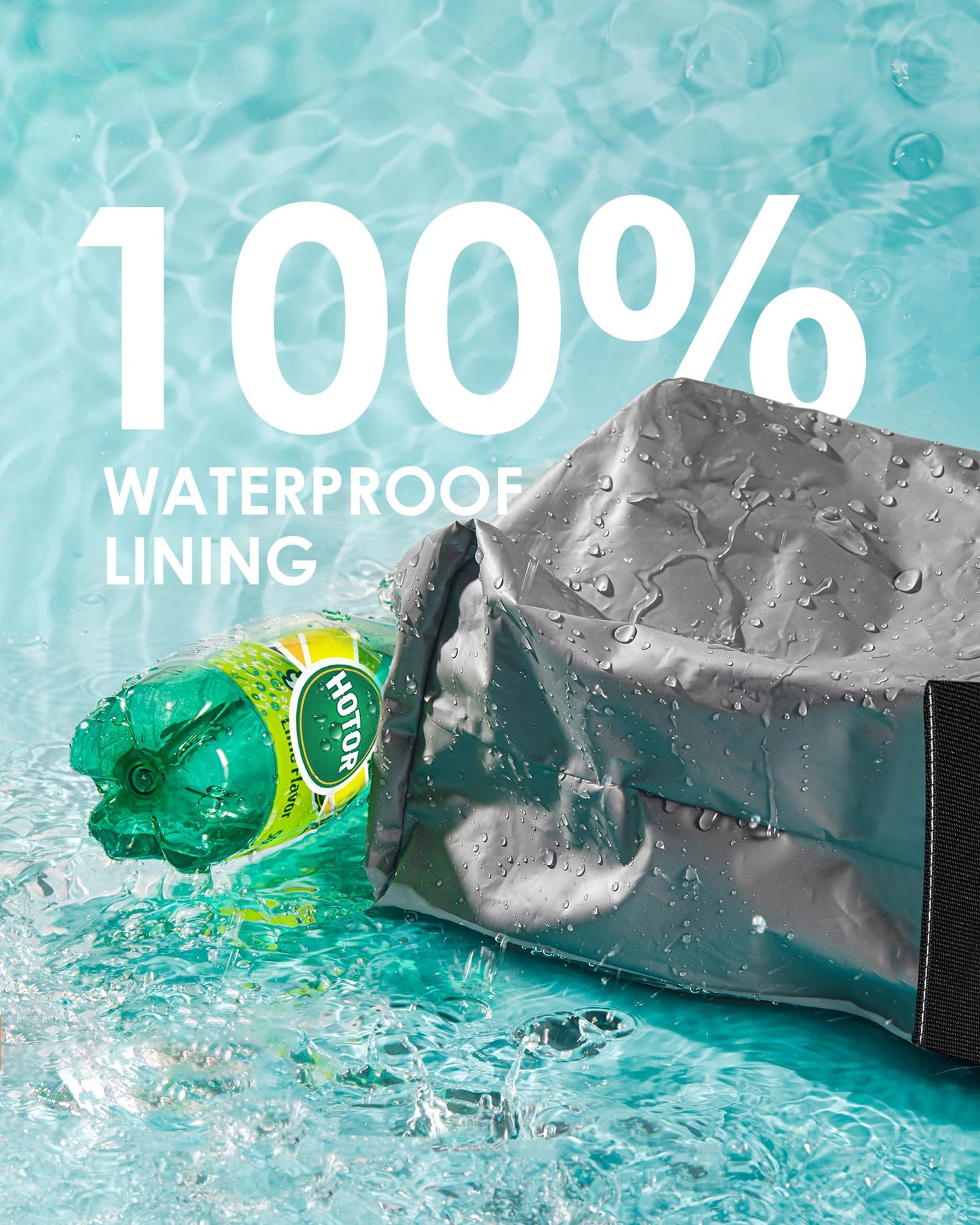 HOTOR Car Trash Can with Lid and Storage Pockets - 100% Leak-Proof Organizer, Waterproof Garbage Can, Multipurpose Trash Bin for Car, 2 Gallons, Black