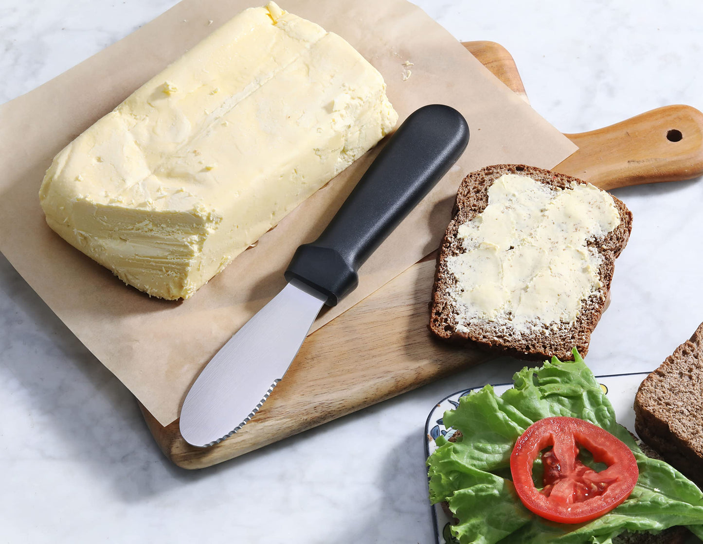 New Star Foodservice 43013 Plastic Handle Butter Spreader, 8.75-Inch, Black, Set of 4