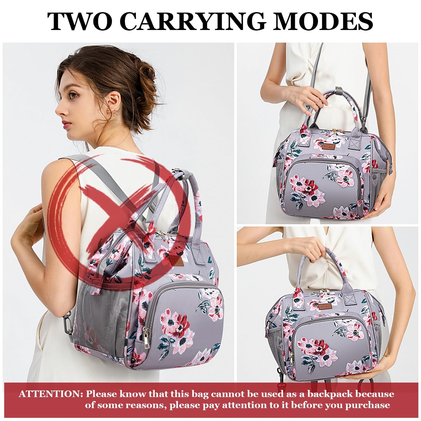 Lunch bags Insulated Lunch Box for Women Men,2 Carrying Way Large Tote Bag,Leakproof Reusable Cooler Backpack with Adjustable Shoulder Strap for Office Picnic Beach