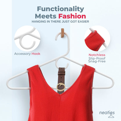 Made in USA Heavy Duty Clothes Hangers Bulk - 20, 30, 50, 100 Pack Available - Strong Plastic Hangers for Jackets, Coats, Closet and Clothing (18pk White)