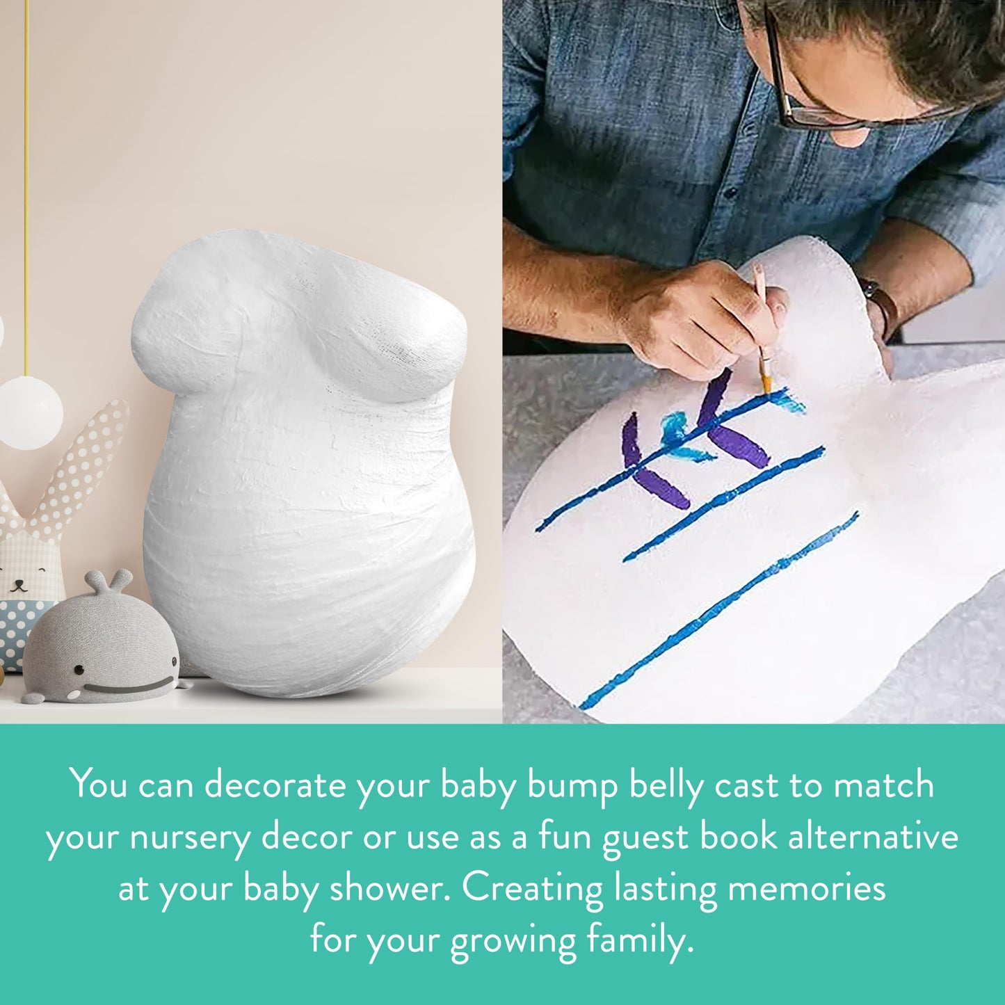 Kate & Milo Belly Casting Kit, Pregnancy Keepsake Making Kit, Easy DIY Plaster Cast Baby Bump Keepsake, Perfect For Expecting Moms and Ideal Nursery Decor