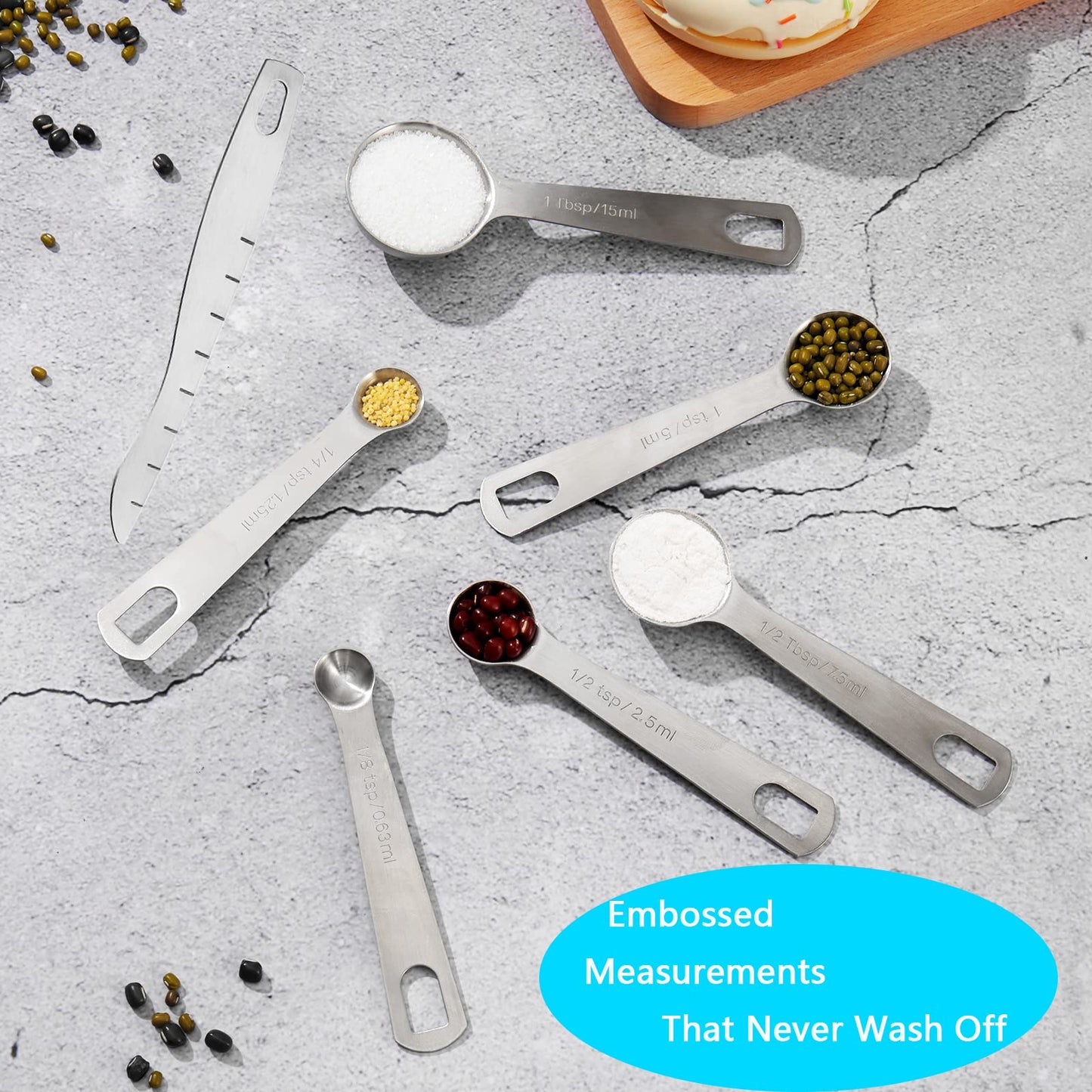 AIKEXIN 20-Piece Measuring Cups and Spoons Set, Nesting Stainless Steel Measuring Cups Spoons with Plastic Measuring Cup for Dry and Liquid Ingredients, Kitchen Cooking & Baking Gadgets