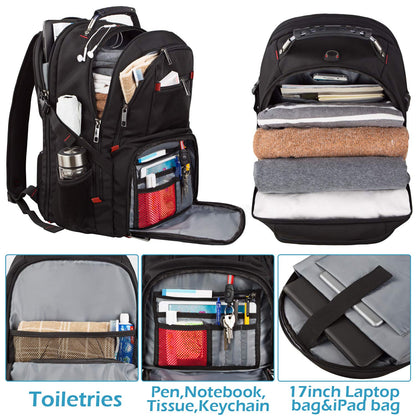 Jiefeike Travel Laptop Backpack,Extra Large Capacity TSA Friendly Anti Theft Backpacks with USB Charging Port,Water-Resistant Men Business College Computer Bookbag Fits 17 Inch Laptop&Notebook