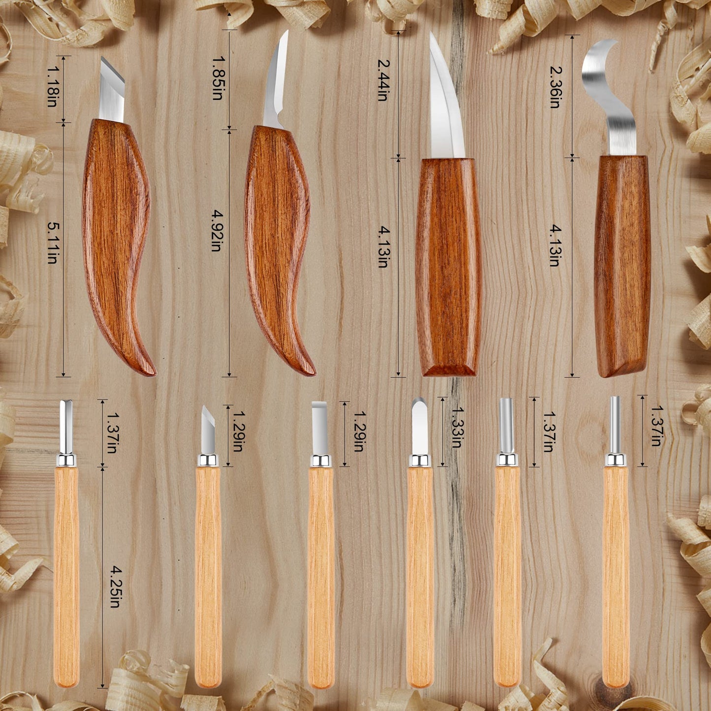 Olerqzer 26-in-1 Wood Carving Kit with Detail Wood Carving Knife, Whittling Knife, Wood Chisel Knife, Gloves, Carving Knife Sharpener for Spoon, Bowl, Kuksa Cup (26PCS)