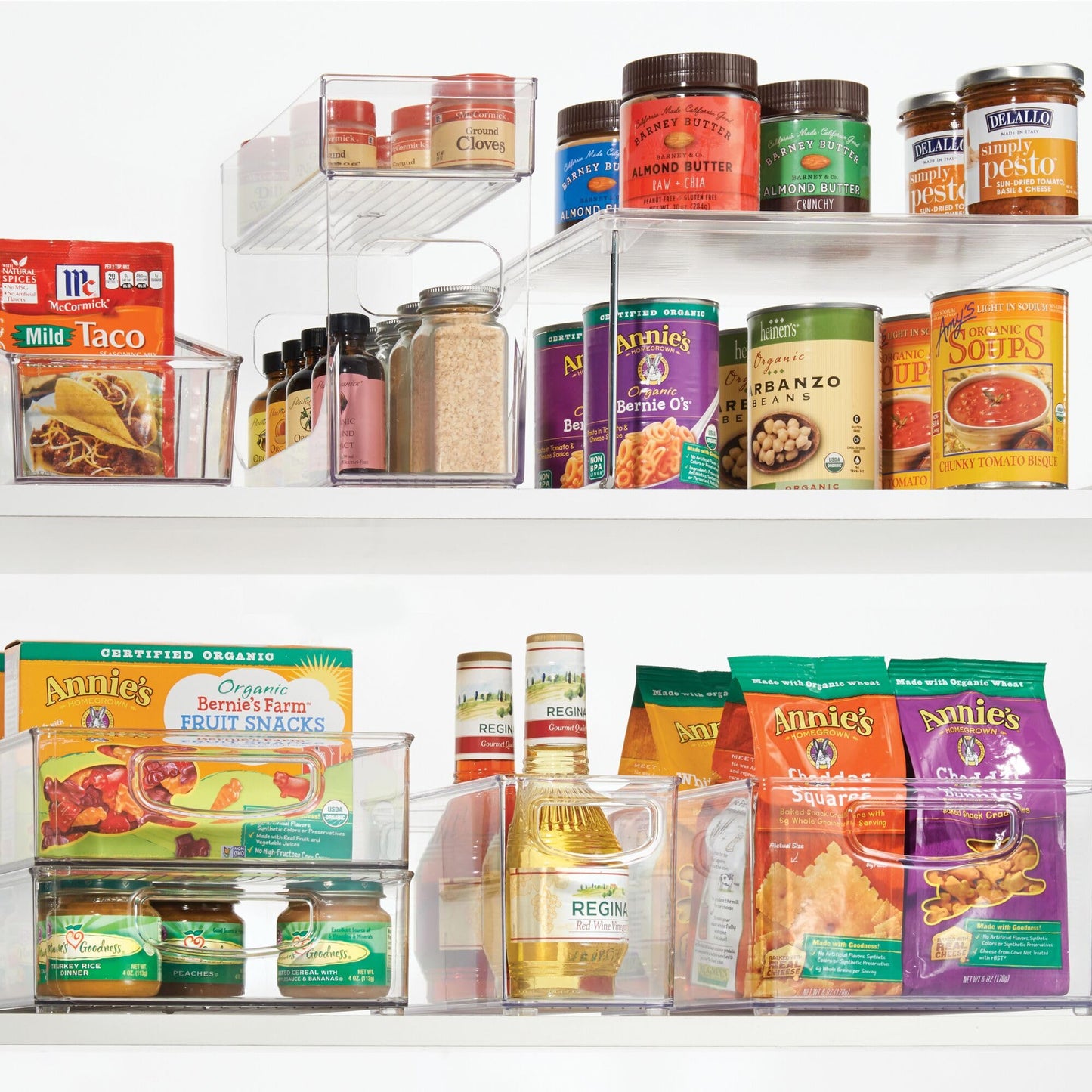 iDesign Stackable Pantry Bin with Handles for Kitchen, Fridge, or Freezer, Clear, Made in USA