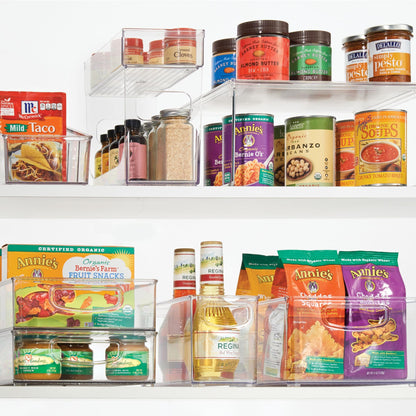 iDesign Stackable Pantry Bin with Handles for Kitchen, Fridge, or Freezer, Clear, Made in USA