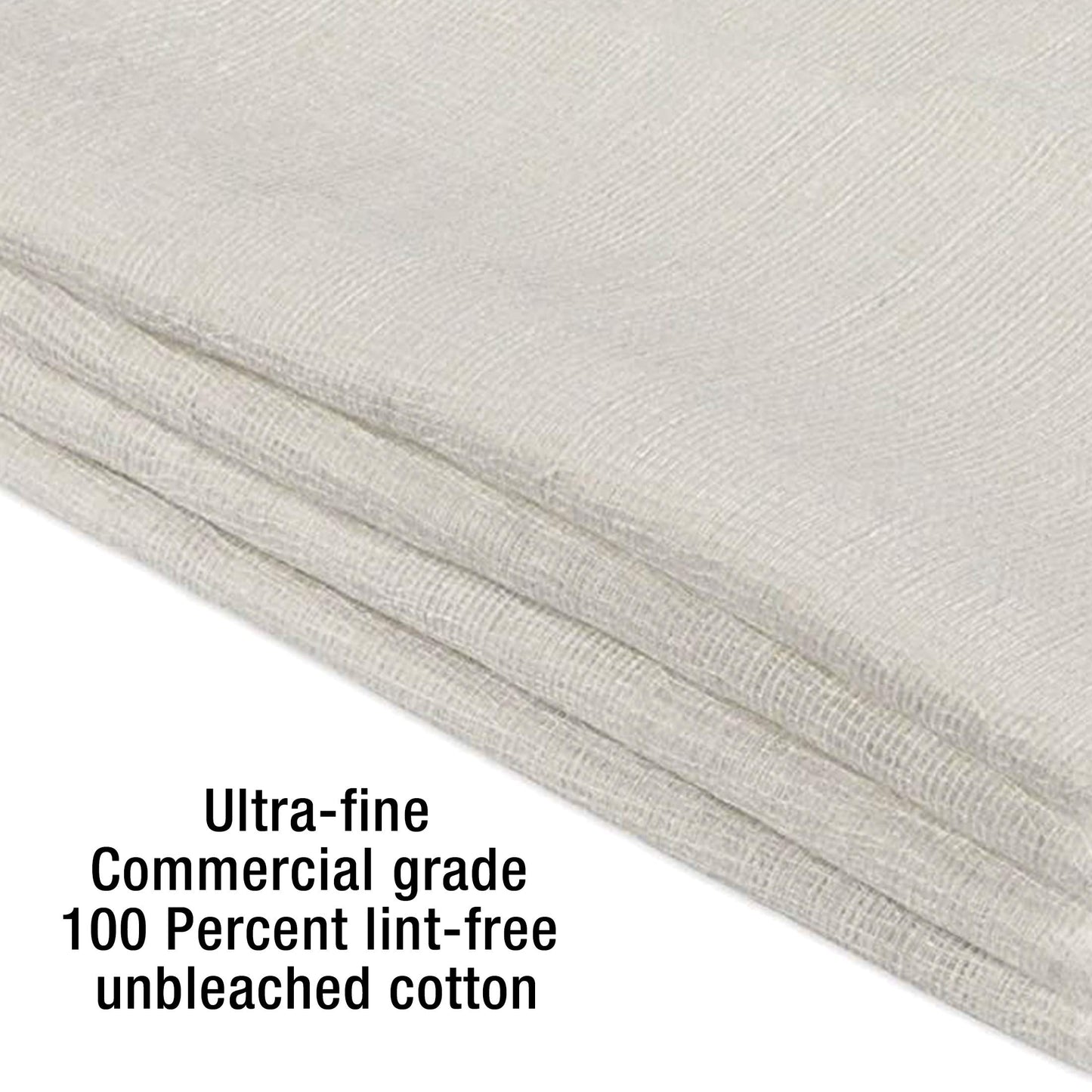 Nouvelle Legende Commercial Grade Unbleached Cotton Cheesecloth, Durable, Lint-Free, Reusable, Machine Washable for Straining, Cooking, Basting, Cleaning, Food Prep Use, 27 SqFt