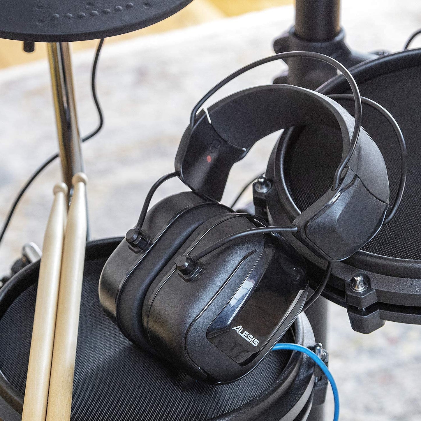 Alesis DRP100 - Over-Ear Reference Headphones Built for Professional Electronic Drum Monitoring and Superior Audio Isolation