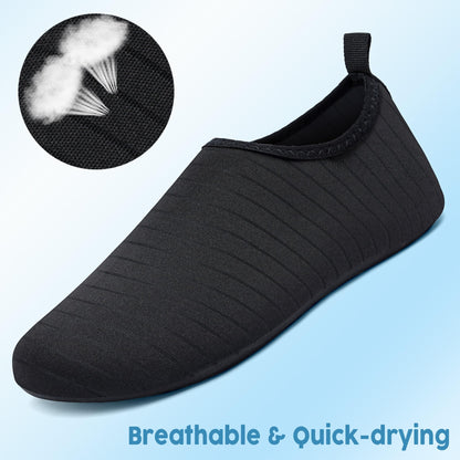Men Women Water Shoes Quick-Dry Aqua Socks Barefoot Slip-on Summer Slippers for Beach Swim Sport Surf Yoga Exercise Black