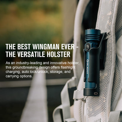 OLIGHT Seeker 4 Pro Rechargeable Flashlights, 4600 Lumens High Powerful Bright Light with USB C Holster, Waterproof IPX8 for Emergencies, Camping, Searching (Midnight Blue Cool White)