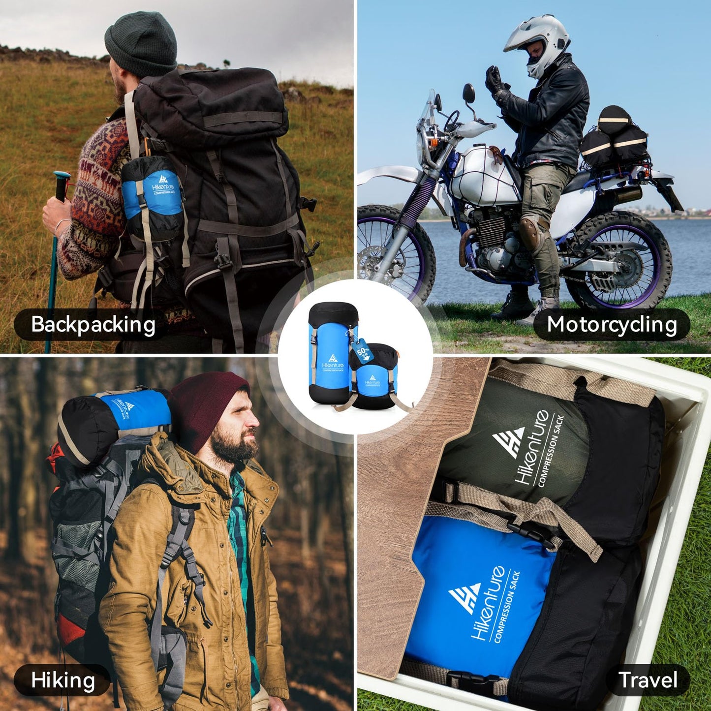 Hikenture Compression Sack for Sleeping Bag, Upgrade Anti-Tear Nylon Sleeping Bag Stuff Sack, 10L/14L/20L/30L Water-Resistant Compression Bag, Storage Bag (Dark Green, 30L)