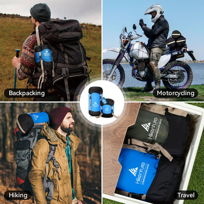 Hikenture Compression Sack for Sleeping Bag, Upgrade Anti-Tear Nylon Sleeping Bag Stuff Sack, 10L/14L/20L/30L Water-Resistant Compression Bag, Storage Bag (Dark Green, 30L)