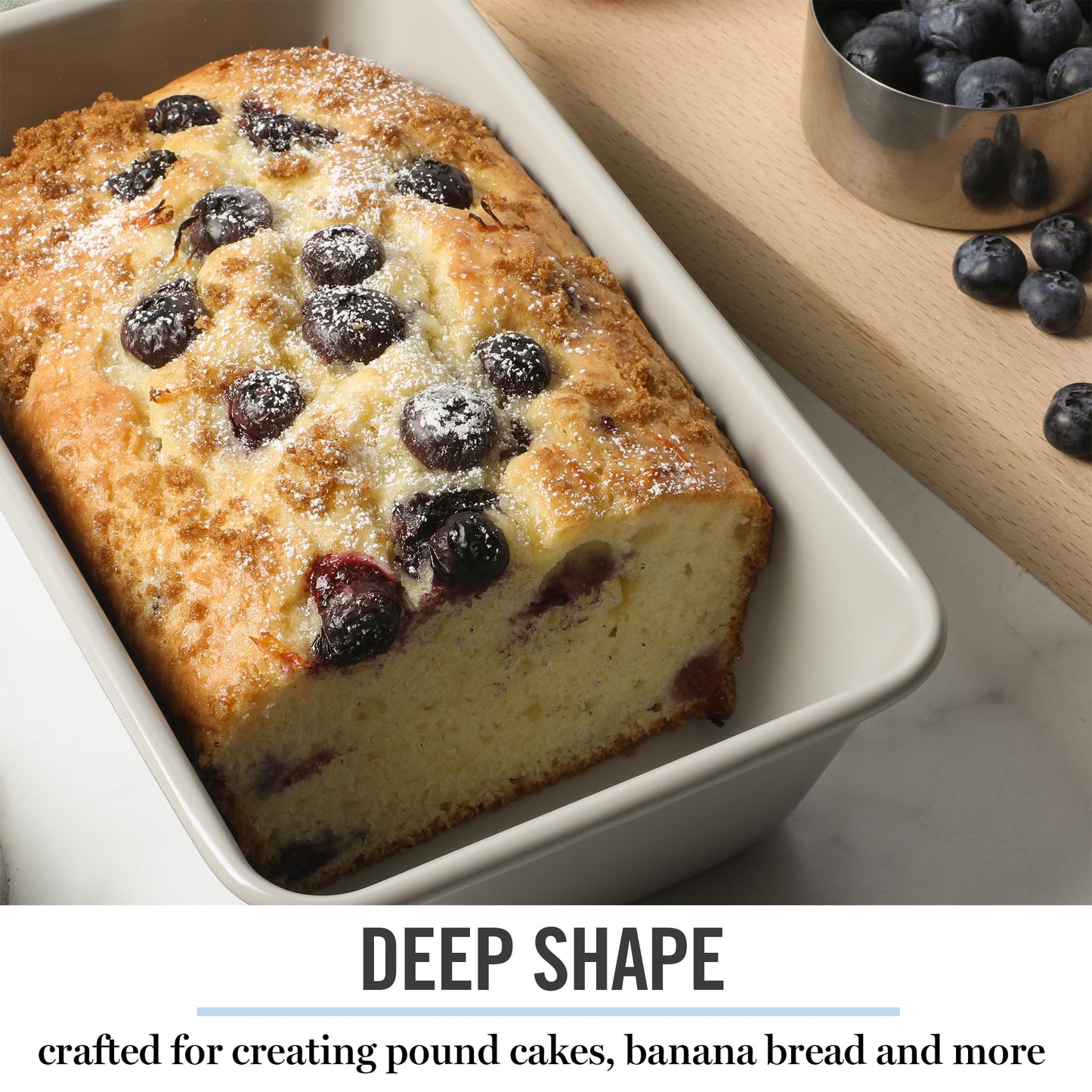 Martha Stewart Gallen 9 Inch Nonstick Carbon Steel Loaf Pan - Cool Grey