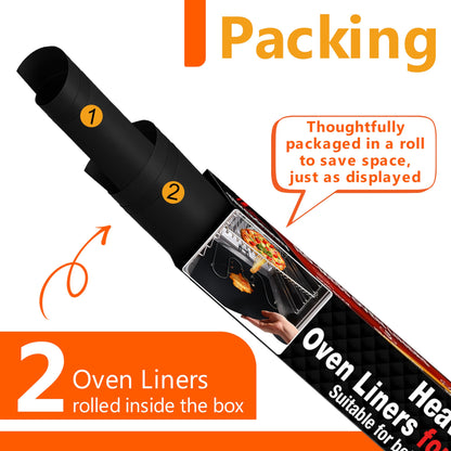 2 Pack Large Thick Heavy Duty Non Stick Teflon Oven Liners Mat, 17"x 25" BPA and PFOA Free, for Bottom of Electric Oven Gas Stove and Microwave Charcoal or Gas Grills