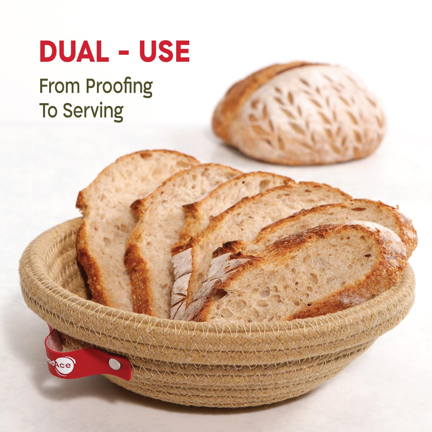 KneadAce Cotton Rope Banneton Bread Proofing Basket Set, Oval & Round Bread Baskets with Liners & Covers for Artisan Bread Baking, Sourdough Bread Baking Supplies