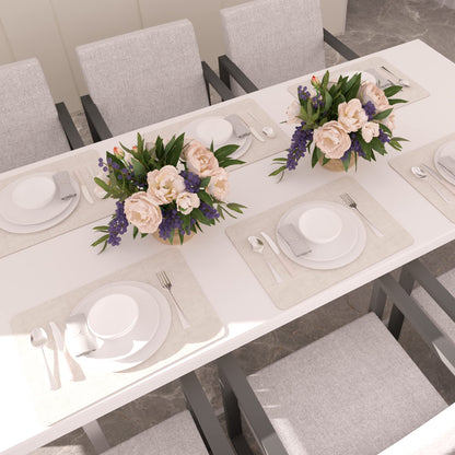 Maxpearl Faux Leather Placemats Set of 6 - Waterproof - Wipe Clean - Heat Resistant - Anti Slip Dining Table Place Mats, Suitable for Indoor & Outdoor Use, 17’’×12’’, Beige