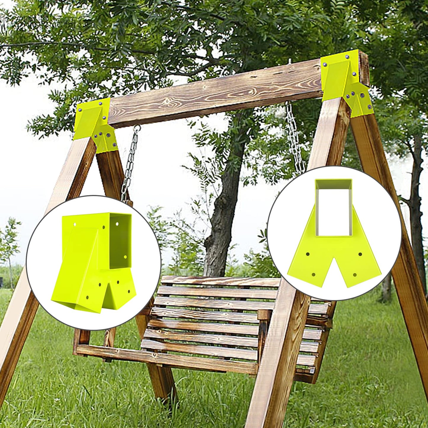 Highpro Swing Set Brackets-A-Frame 2 Swing Set Brackets with All Mounting Hardware