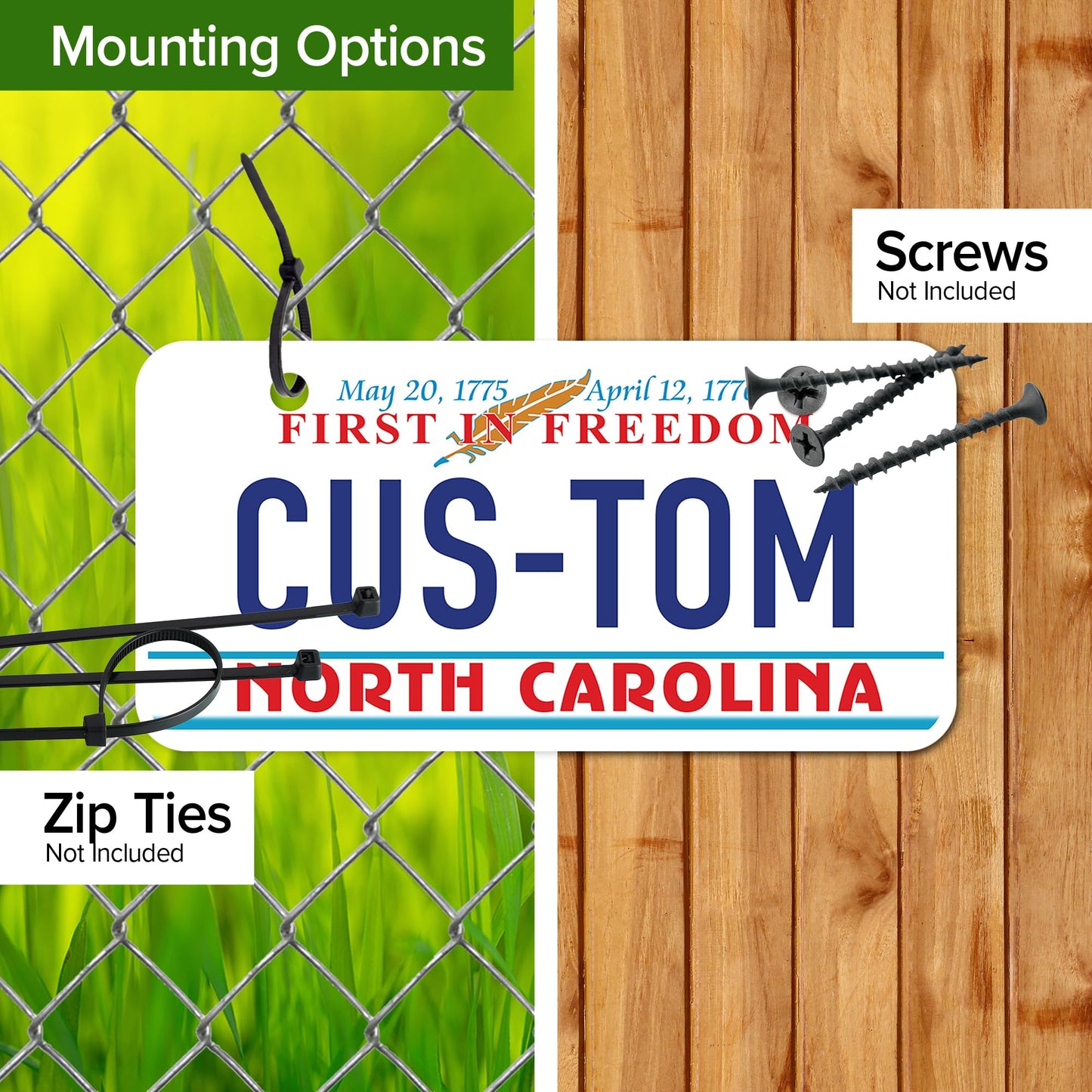 Mini License Plates, Personalized License Plates, Custom for Car, Bikes, ATV, Kids Car, Golf Cart, Jeep, 2x4 Inch, Rust-Free Fade Resistant Aluminum, USA Made by My Sign Center (North Carolina)