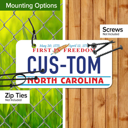 Mini License Plates, Personalized License Plates, Custom for Car, Bikes, ATV, Kids Car, Golf Cart, Jeep, 2x4 Inch, Rust-Free Fade Resistant Aluminum, USA Made by My Sign Center (North Carolina)