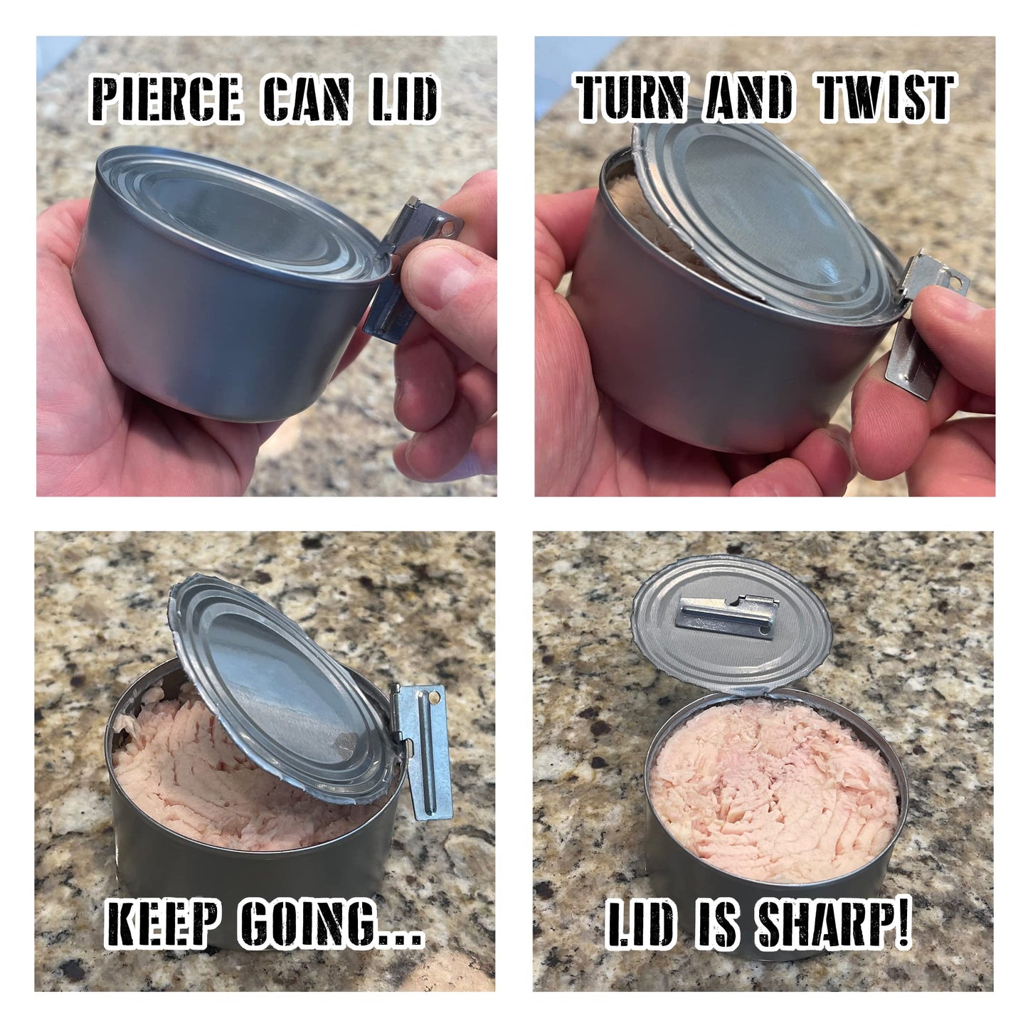 P-38 Can Opener & P-51 Can Opener with Chains, US Shelby, Stainless Steel openers Stamped with US Shelby Co.