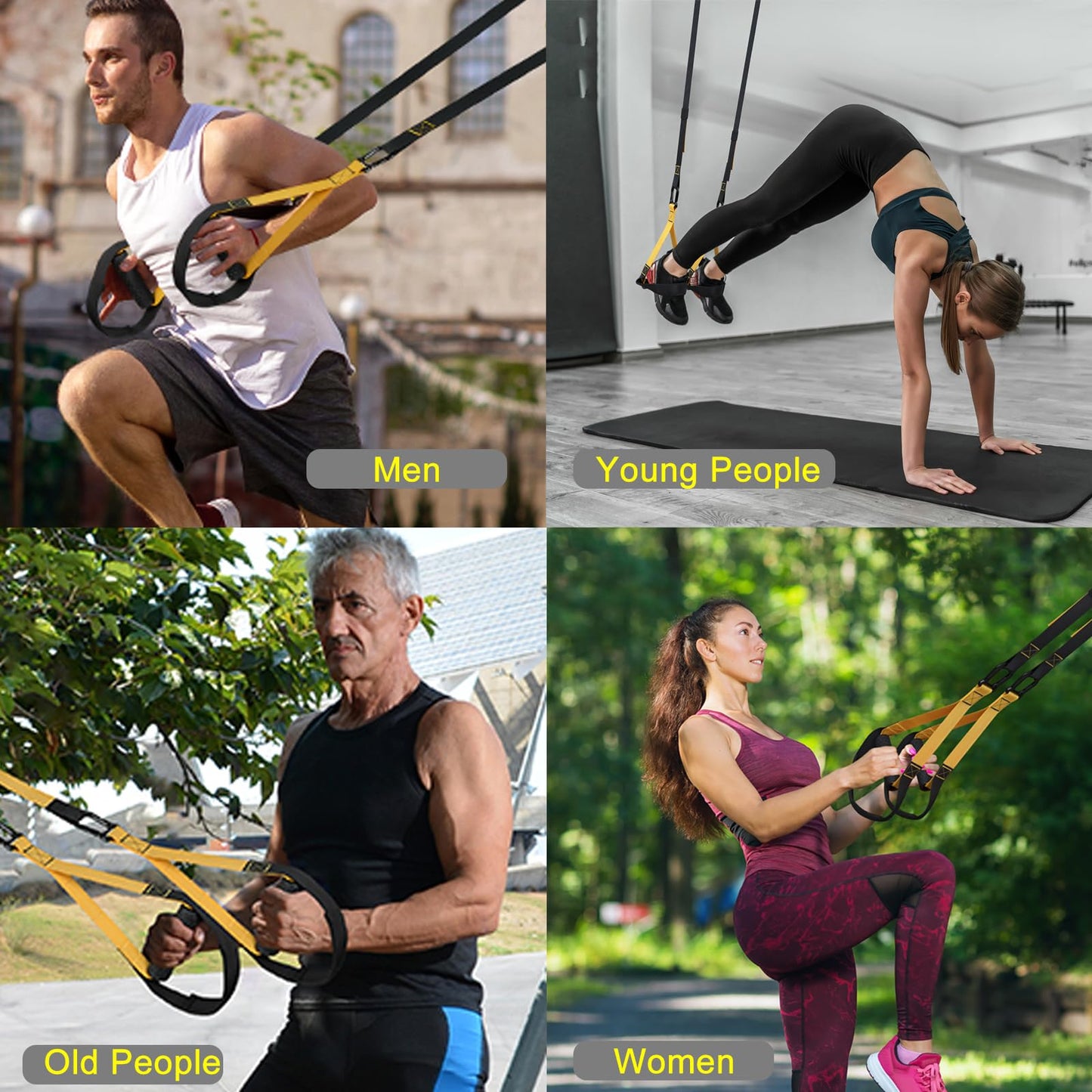 noxozoqm Home Resistance Training Kit for Home Gym - Resistance Bands Set with Handles, Door Anchor, Wall Mount, Guide for Full-Body Work.