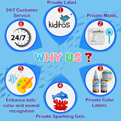 Kiditos Magic Water Elf Toy Kit, Aqua Fairy Water Gel Kit-20 Magic Gels&10 Molds–Make Your Own Water Pets & Squishy Toys–Fun Summer DIY Craft Kit, Birthday Gifts & Party Favors for Kids Ages 3+