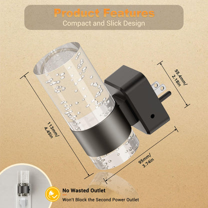 JandCase Night Light, Night Lights Plug into Wall,2 Pack LED Nightlight with Adjustable Brightness, 5000K，Automatic Night Light Plug in with Auto Light Sensor for Bathroom Hallway Room Decor