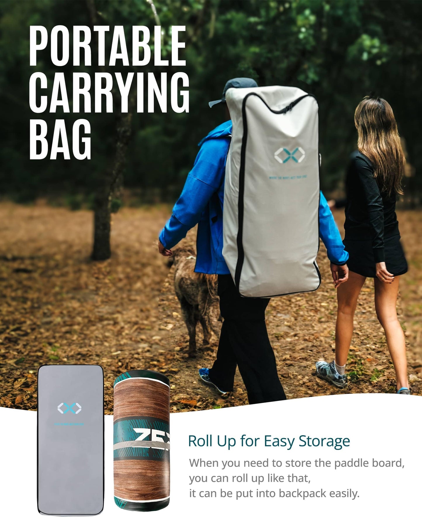 ZLX Inflatable Stand Up Paddle Board, 10'6" SUP Non-Slip Stable Deck Pad, Unique Center Fin, Premium Accessories, Portable Paddleboard for Adults, Beginners, All Skill Levels