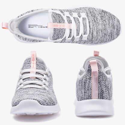 ALEADER Women's Energycloud Slip On Walking Shoes Pure Running Shoes for Gym Workout Treadmill Running Errands White Gray Size 7.5 US