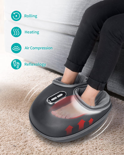 Nekteck Shiatsu Foot Massager with Heat, FSA Eligible Deep Kneading Therapy Air Compression, HSA Feet Massage Improve Blood Circulation Foot Wellness Soothing Pain Relief, Relax for Home Office Use