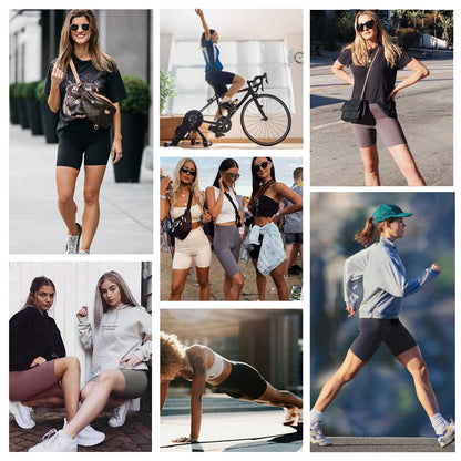 3 Pack Biker Shorts for Women – 8"/5"/3" High Waisted Tummy Control Workout Yoga Running Athletic Shorts