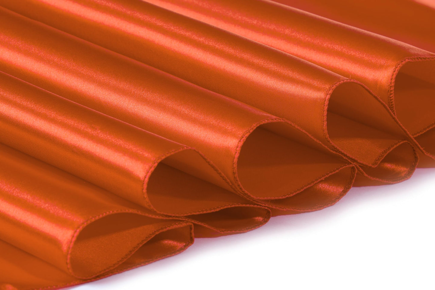 MDS 10 PCS Satin Table Runners 12 x 108 Inch Charmeuse Sateen Silk Table Runner for Indoor Outdoor Wedding Reception Birthday Graduation Party Event Banquet Dining Table Decoration - Brunt Orange