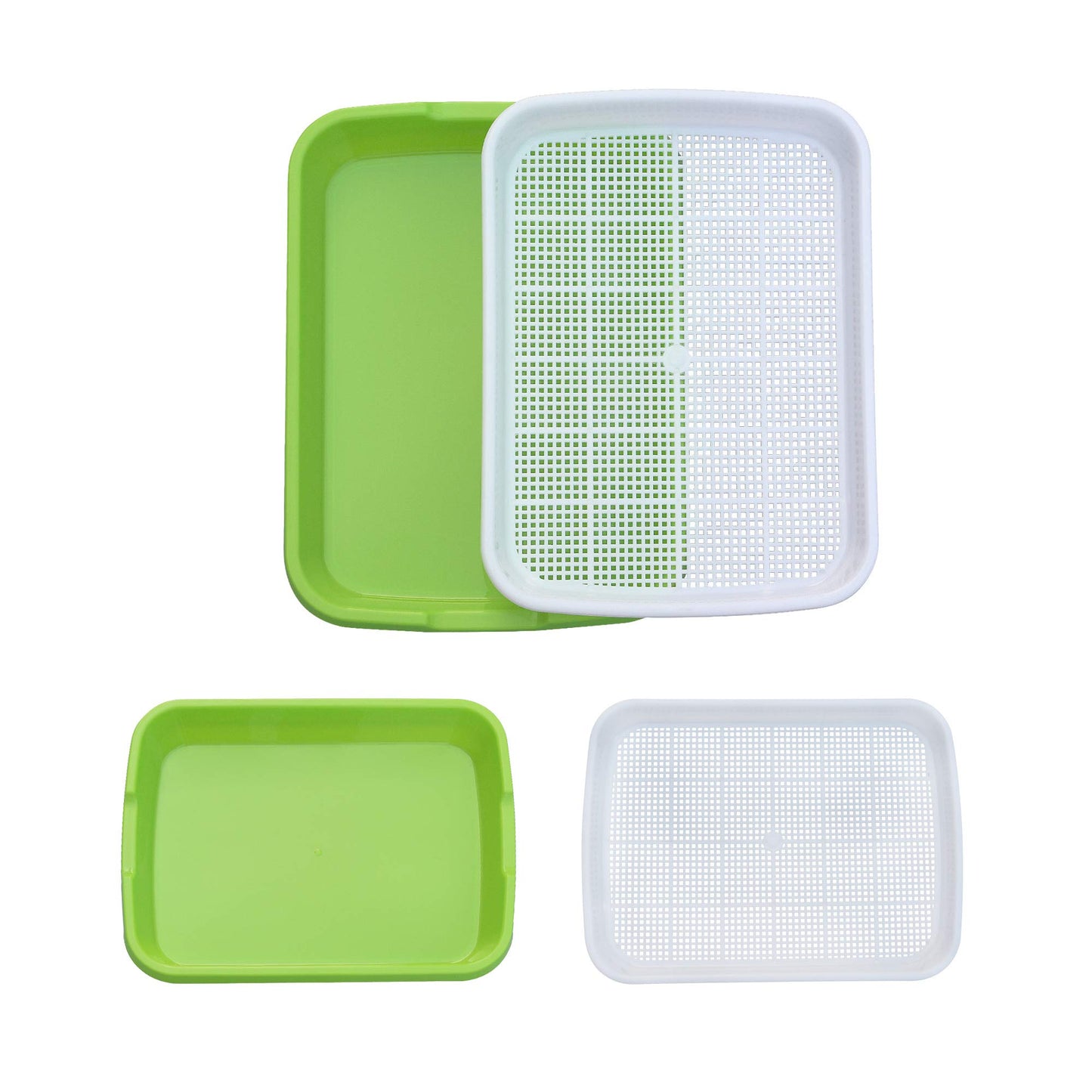 Gardzen 5-Pack Sprouts Growing Kit, Bean Sprouts Tray, Soil-Free Sprouting Tray, Ideal for Mung, Wheatgrass, Indoor Gardening