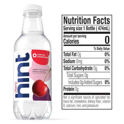 Hint Water Purple Variety Pack (Pack of 12), 16 Ounce Bottles, 3 Bottles Each of: Raspberry, Watermelon, Cherry, and Peach, Zero Calories, Zero Sugar and Zero Sweeteners