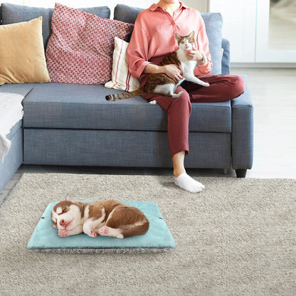 HDLKRR Cat Bed Self Warming, Foldable Self Heated Cat Mat with Removable Cover Heating Pad 24 x 20 inch Extra Warm Thermal Pet Pad for Indoor Outdoor Cats, Non-Slip Bottom Washable Non Electric