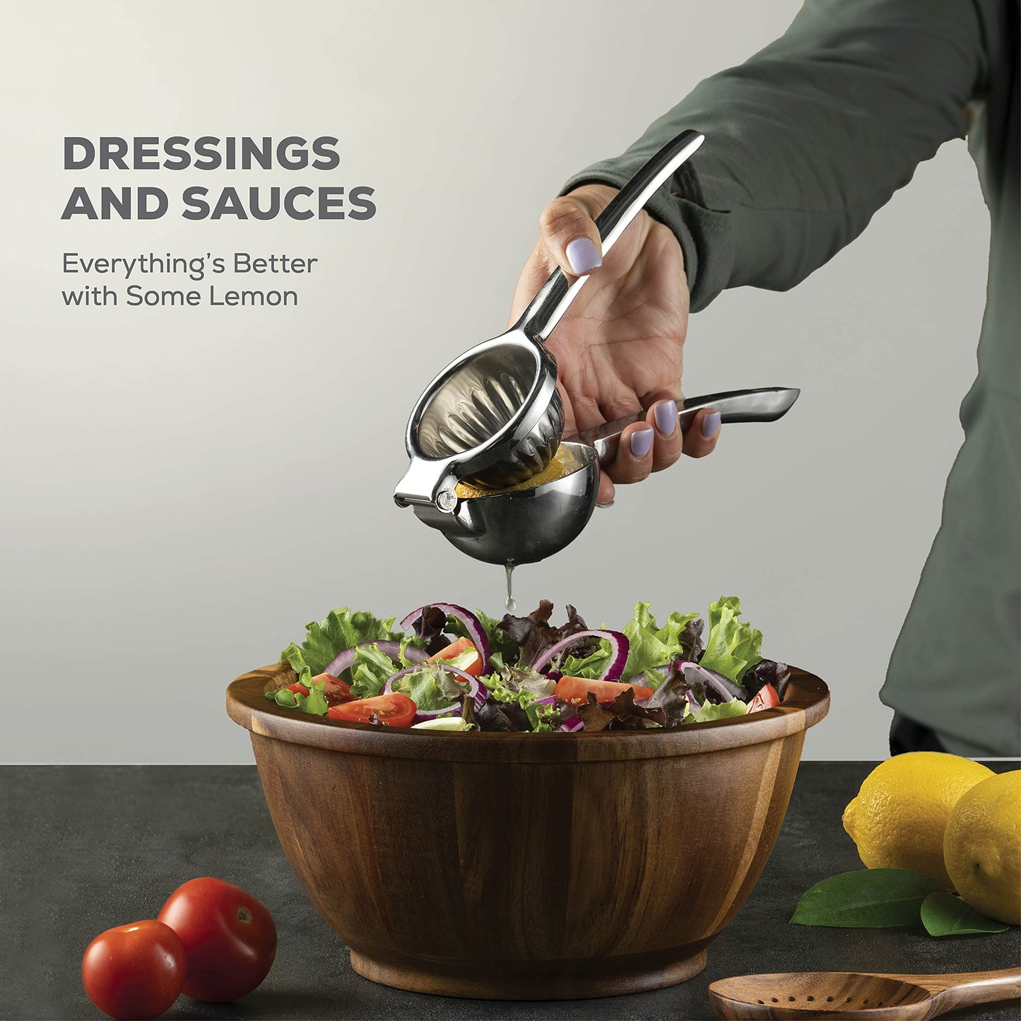 Premium Lemon Squeezer Stainless Steel - Heavy Duty Lime Squeezer, Lemon Juicer Manual With Comfortable Handle For Extracting All Juice Possible - Hand Citrus Juicer