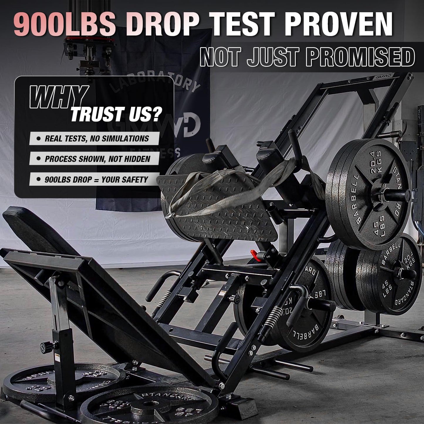 GMWD Leg Press Hack Squat Machine Combo, Leg Press Machine with Linear Bearing, Lower Body with Weight Storage for Quads, Hamstring, Glutes, Home Gym Exercise Equipment