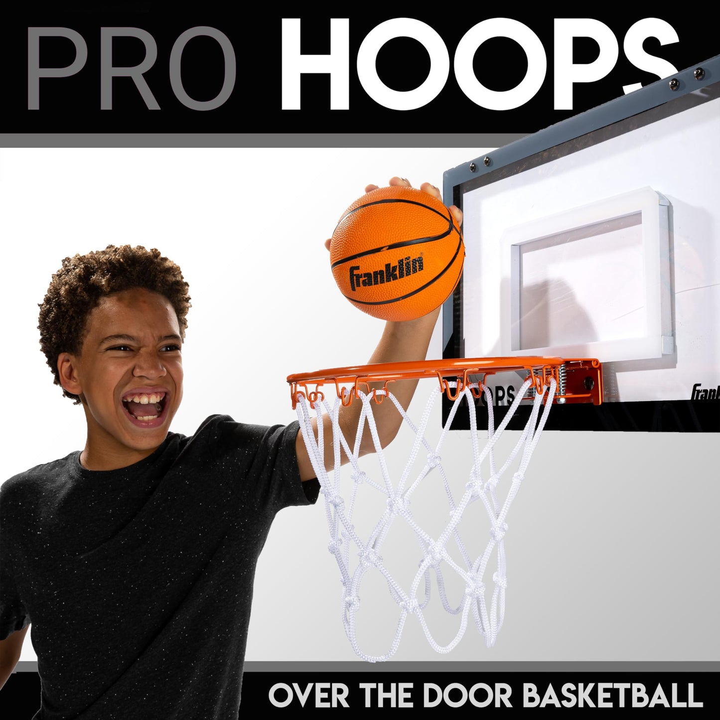 Franklin Sports 54132X Over The Door Mini Basketball Hoop - Slam Dunk Approved - Shatter Resistant - Accessories Included, 17.75" x 12"
