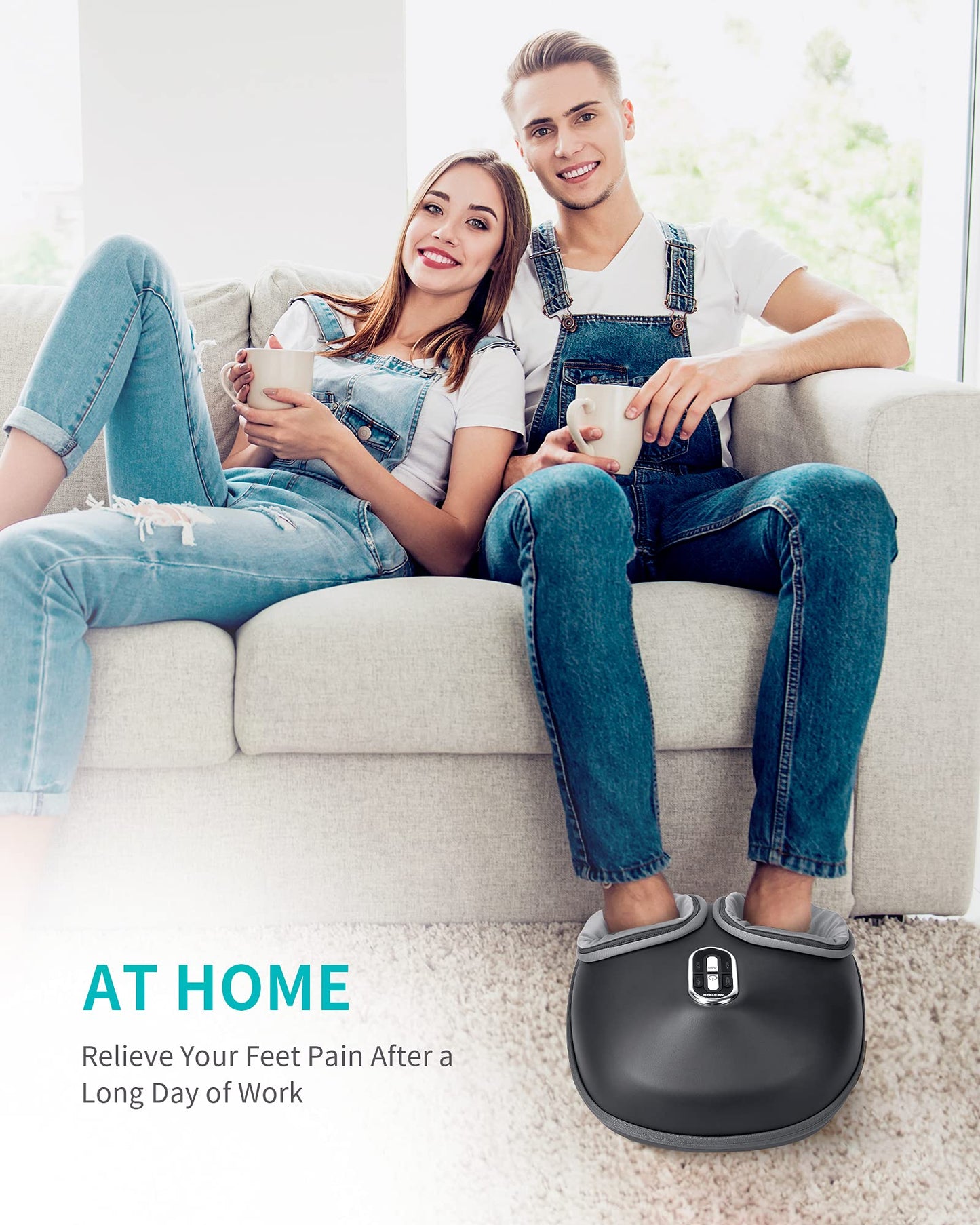 Nekteck Shiatsu Foot Massager with Heat, FSA Eligible Deep Kneading Therapy Air Compression, HSA Feet Massage Improve Blood Circulation Foot Wellness Soothing Pain Relief, Relax for Home Office Use