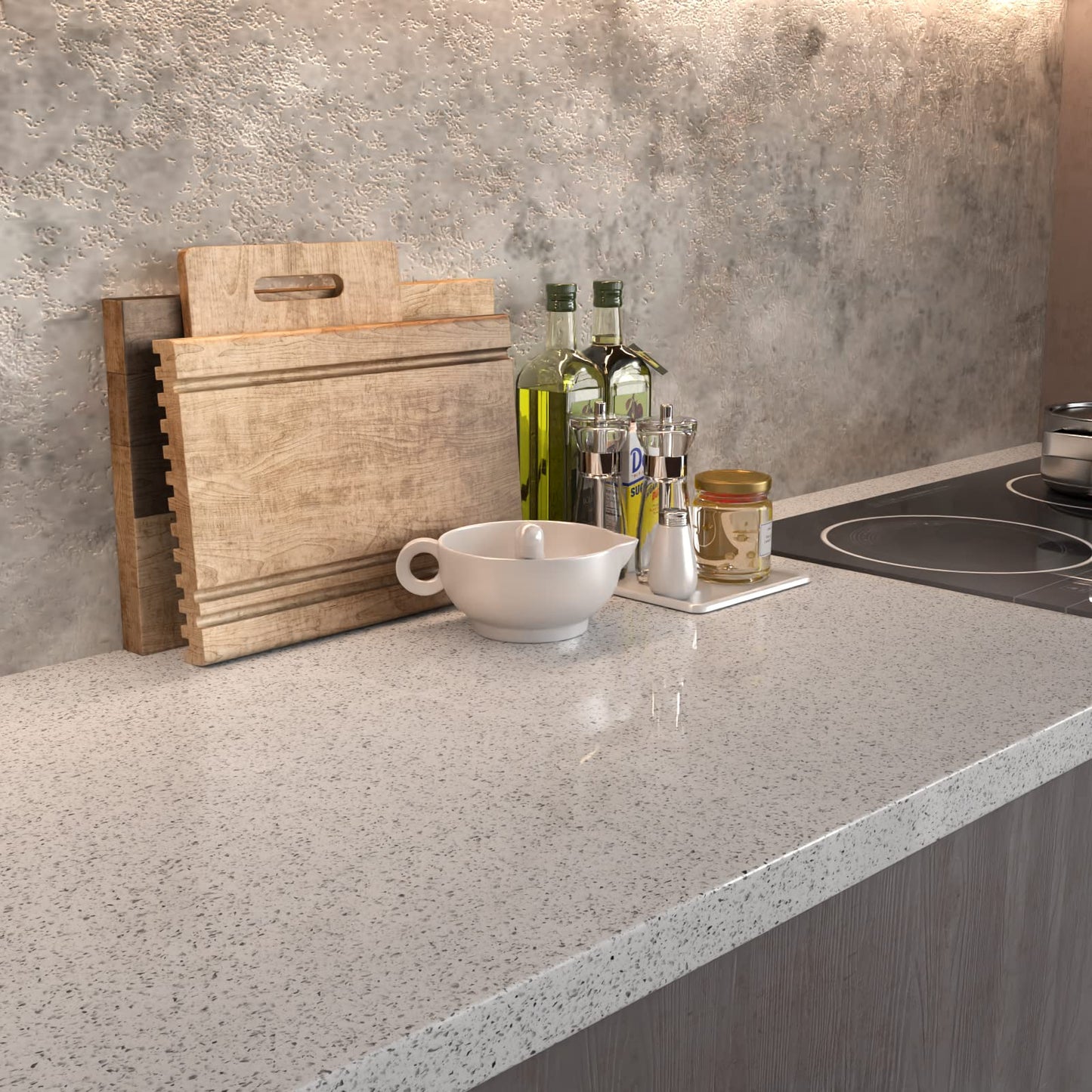 MelunMer Glossy Marble Contact Paper for Countertops Peel and Stick Wallpaper for Kitchen Waterproof Granite White Marble Sticker Self Adhesive Removable Wallpaper 118”×23.6” Easy to Install & Clean