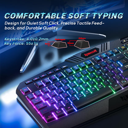 Redragon S101 Gaming Keyboard, M601 Mouse, RGB Backlit Gaming Keyboard, Programmable Backlit Mouse, Value Combo Set [New Version]
