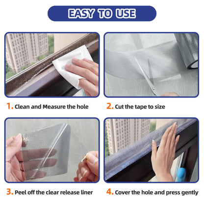 KING MOUNTAIN Grey Window Screen Repair Tape,3inX40FT Heavy Duty Screen Repair Kit for Window Screen and Screen Door Tears Holes,Strong Adhesive & Waterproof Window Screen Patch
