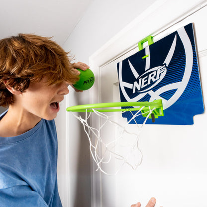 Nerf Nerfoop - The Classic Mini Foam Basketball and Hoop - Hooks On Doors - Indoor and Outdoor Play - A Favorite Since 1972