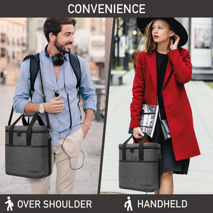 opux 6 Bottle Carrier Tote | Insulated Padded Wine Cooler Bag for Travel. Picnic, BYOB | Portable Leakproof Wine Tote Bag for Dinner, Party, Christmas, Wine Gift for Women, Men (Charcoal Gray)