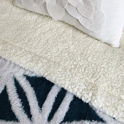 LOMAO Sherpa Fleece Blanket Fuzzy Soft Throw Blanket Dual Sided Blanket for Couch Sofa Bed (Navy, 51"x63")