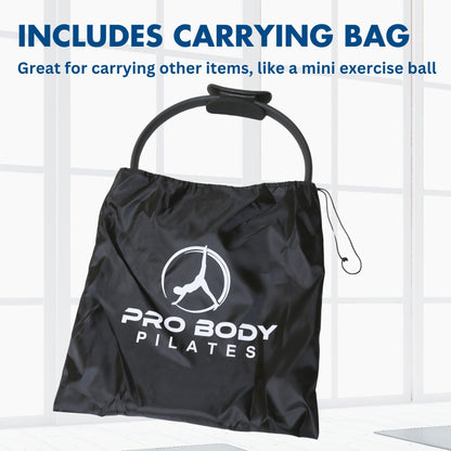 ProBody Pilates Fitness Circle – 14 Inch Pilates Ring for Yoga and Other Workouts, Focusing on Toning Inner Thighs, Arms, Core and Back, at Home Pilates Equipment (Black)