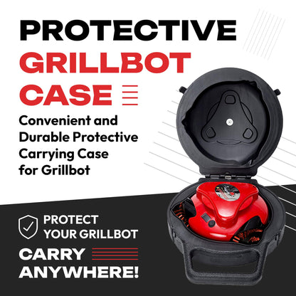 Grillbot Automatic Grill Cleaning Robot with Nylon Brushes, BBQ Grill Cleaner, Grill Brush, Grill Scraper, BBQ Accessories (Red Grillbot + Carry Case)