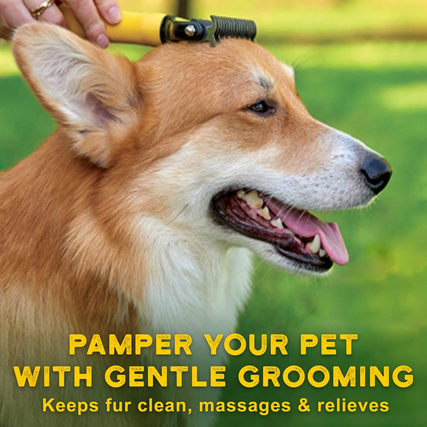 Pawradise Deshedding Dog Brush - Double-Sided Pet Hair Remover for Cats & Dogs - Yellow Undercoat Grooming Rake for Shedding and Dematting