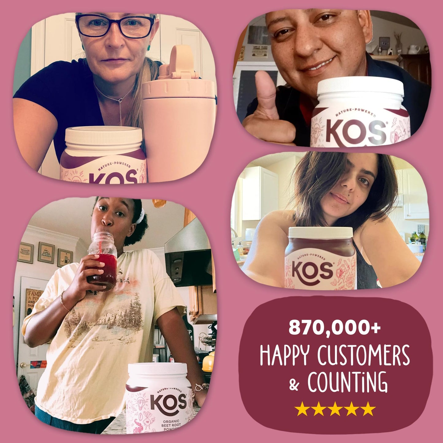 KOS Organic Beet Root Powder - USDA Certified, Non-GMO, Gluten & Soy Free - 90 Servings