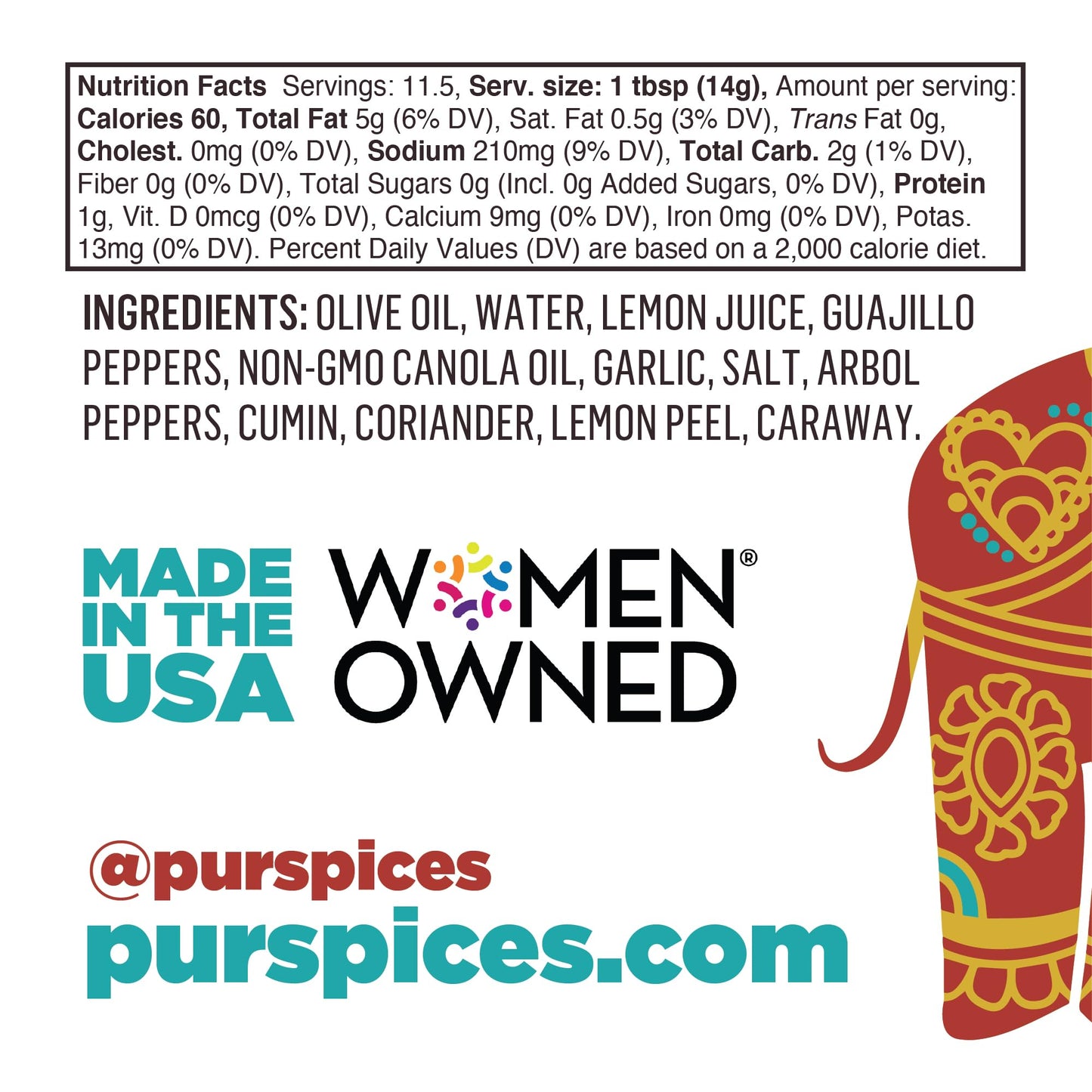 PUR Spices Original Spicy Harissa Paste I Hot Sauce for Cooking and Dipping I Spicy Chili Pepper and Garlic Paste | Middle Eastern Inspired | Plant Based, Gluten Free, No Sugar Added, Preservative and Additive Free I 6oz Jar